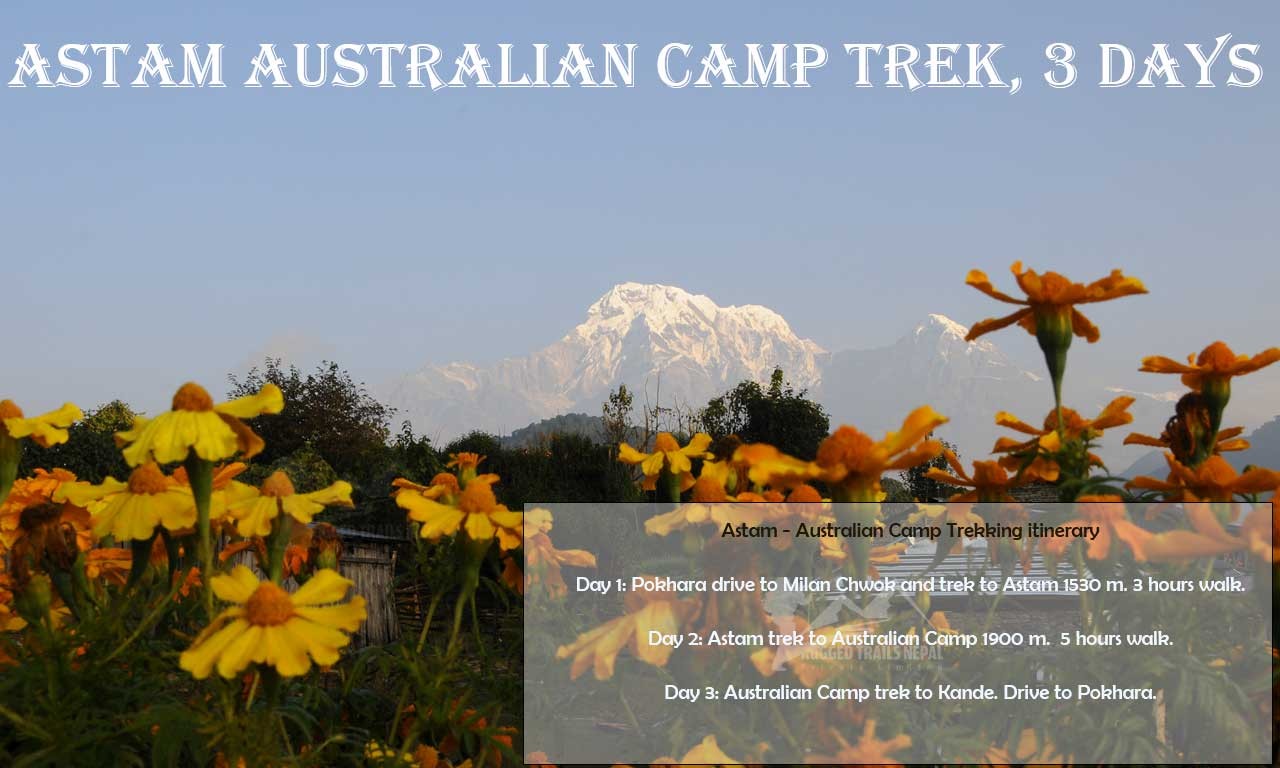 3 days trek in pokhara astham australian camp